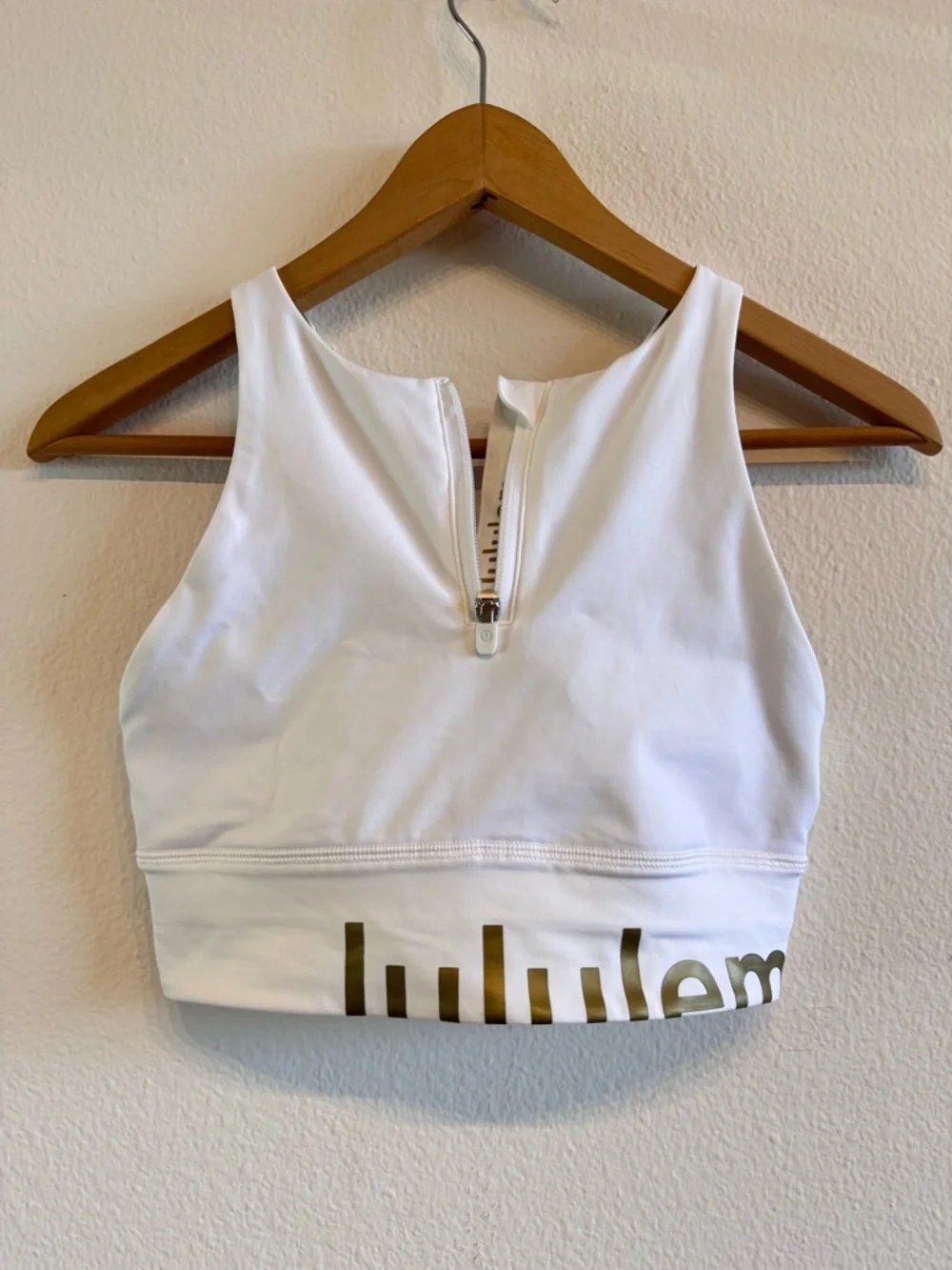 Lululemon Energy High-Neck Longline Sports Bra Special Edition White Spell Out